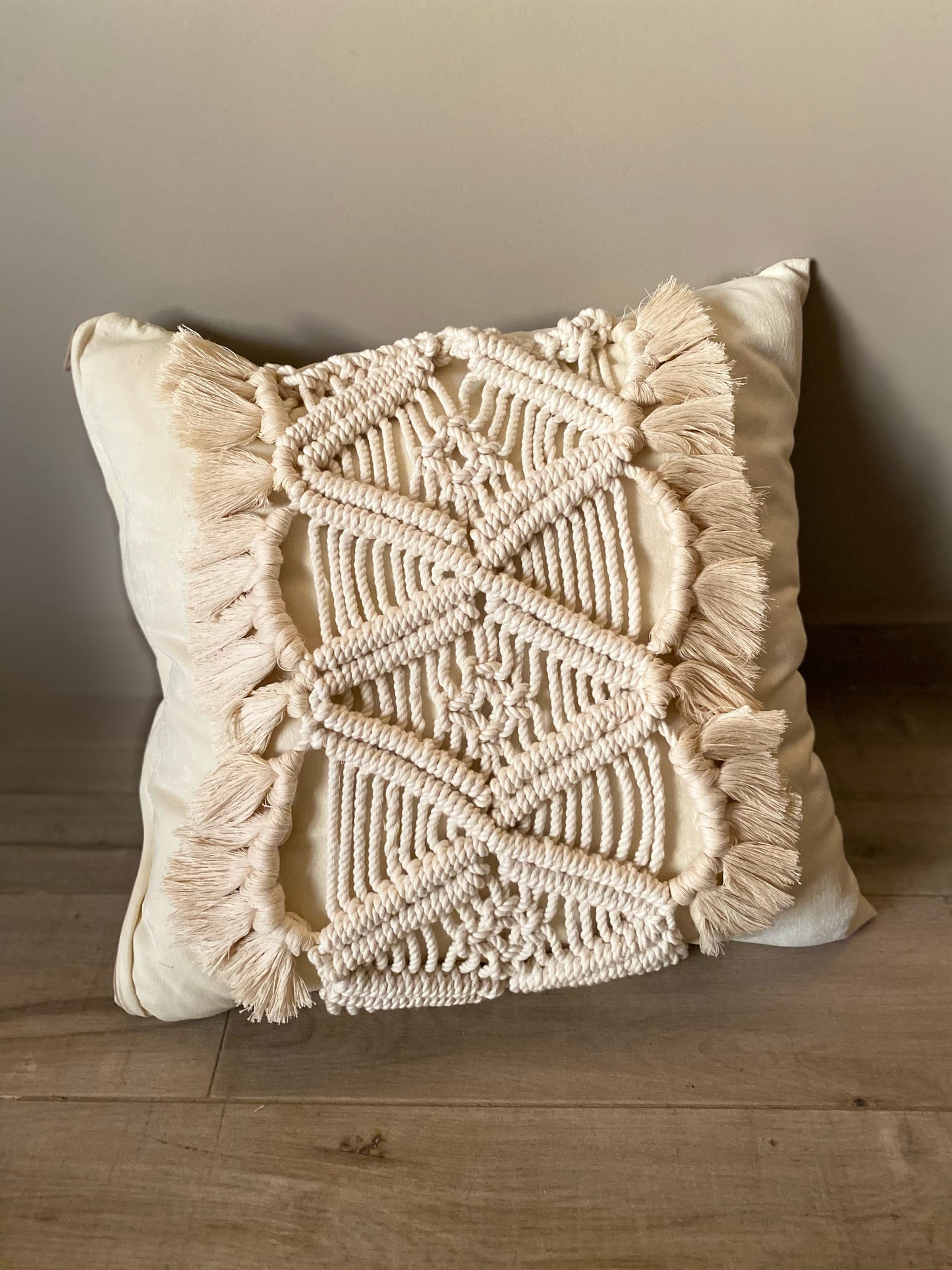 Cross Cushion Macrame