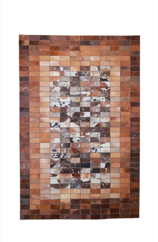 Handmade Brown Leather Rug