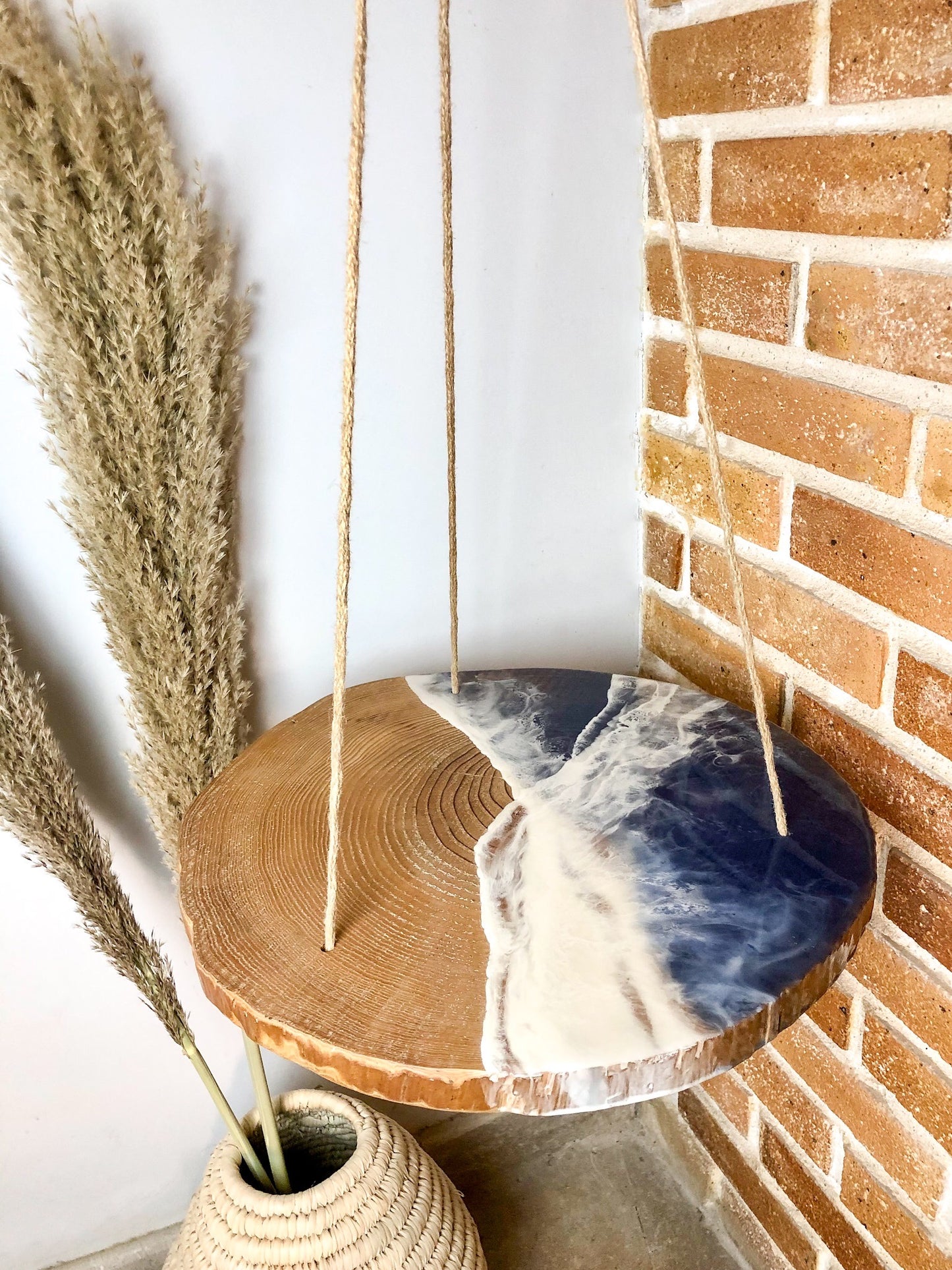 Blue sea macrame hanged shelf