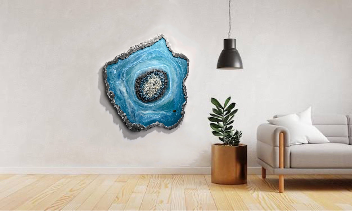 Turqoise agate painting