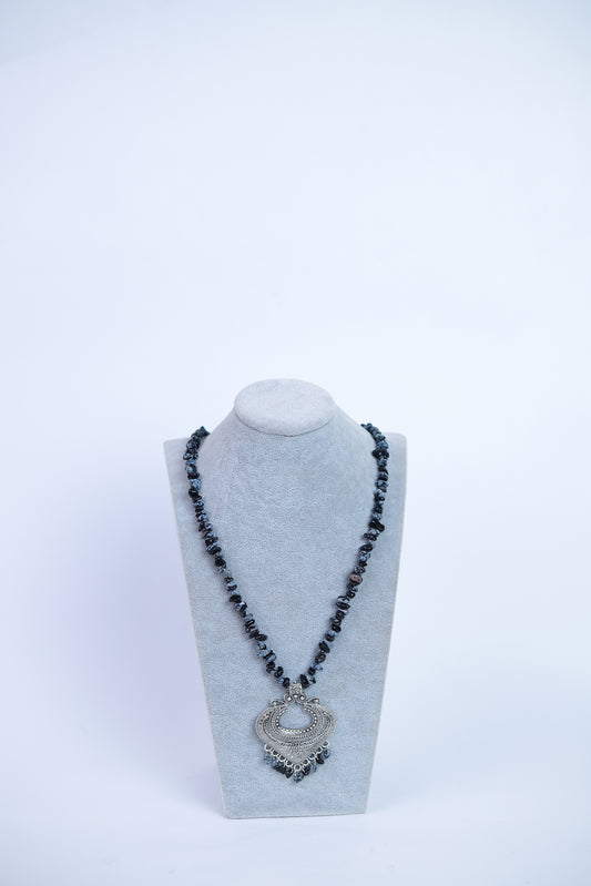 Bright Black & Grey Necklace