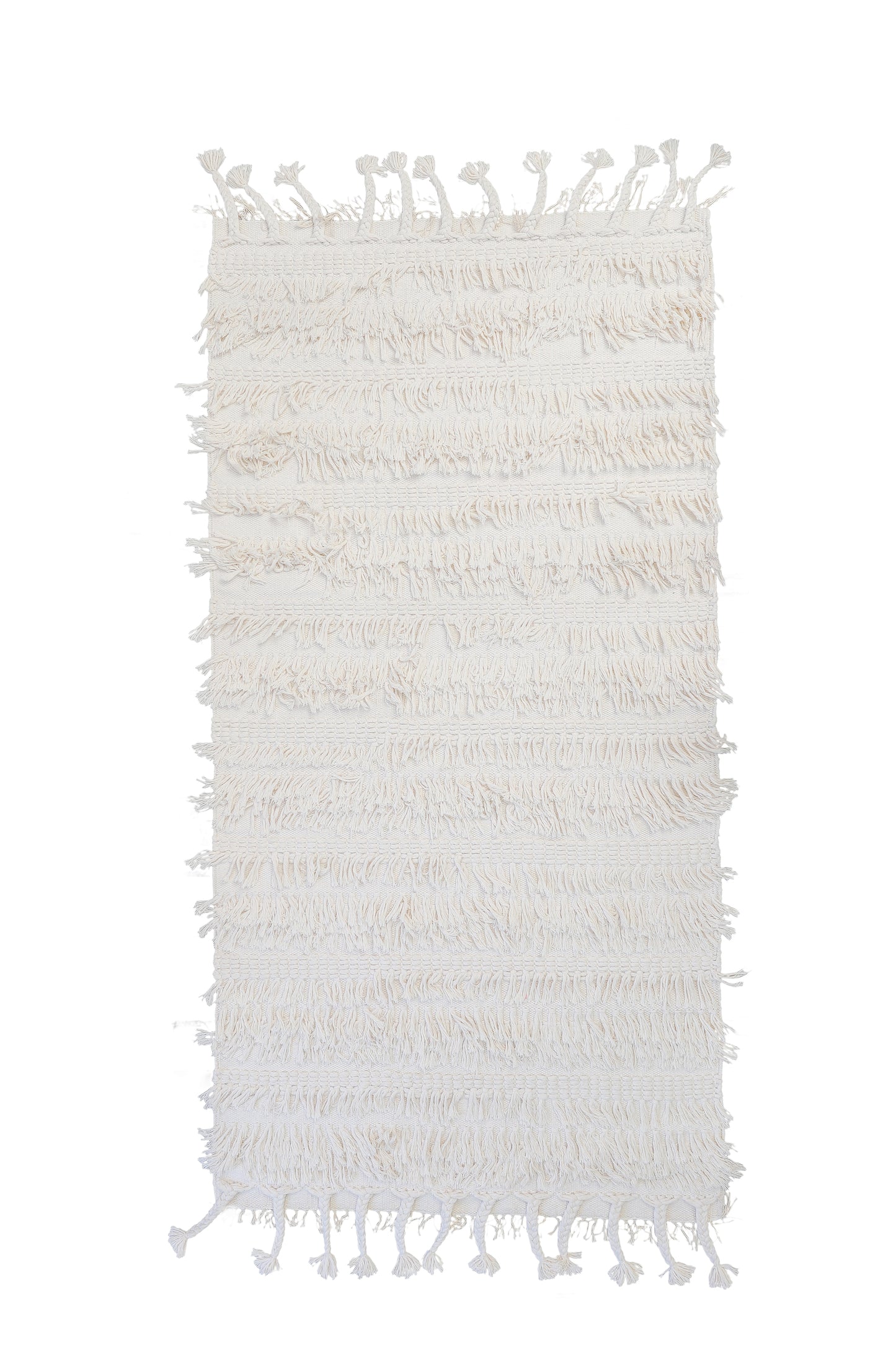 White Fringe Rug