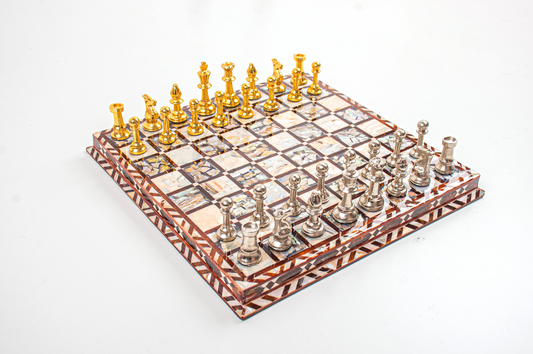 Wooden & Seashell Chess with pieces