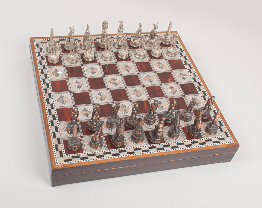 Handmade Chess Board with pharaonic pieces