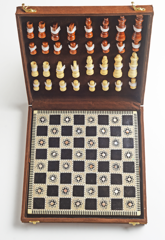 Handmade Chess board with wooden pieces