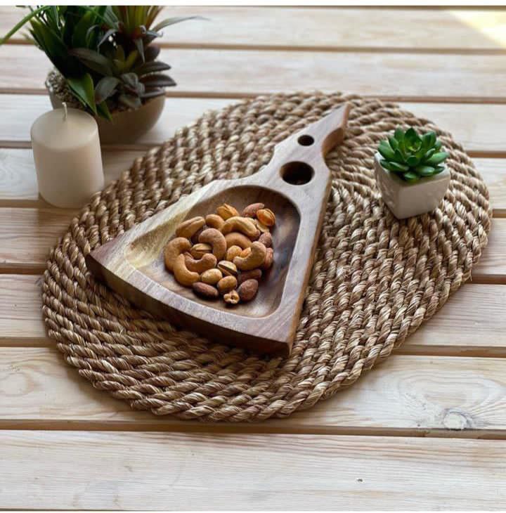 Oval shape Handmade wicker coaster