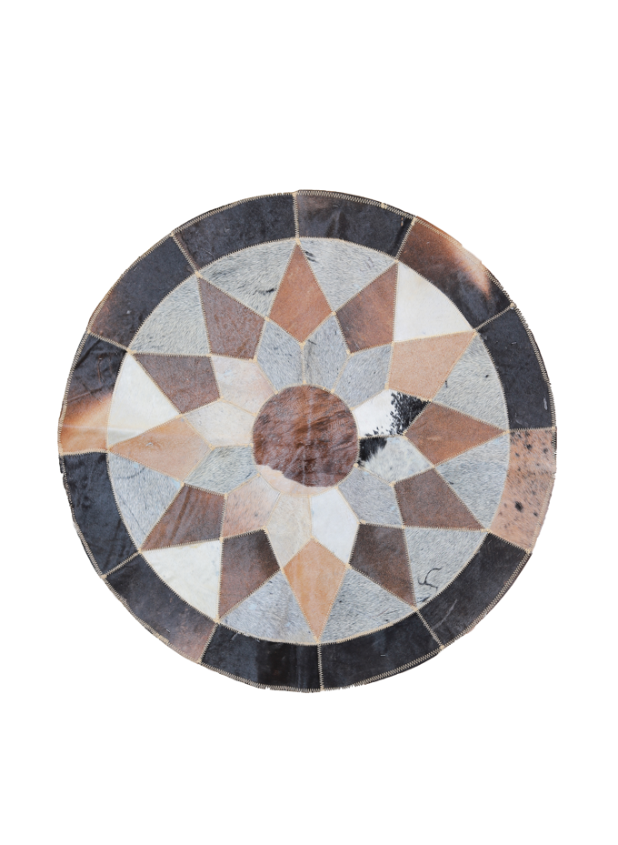 Circular Karo Leather Rug